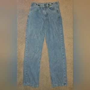 Straight Leg Blue Jean High Rise Medium Wash Womens Size S